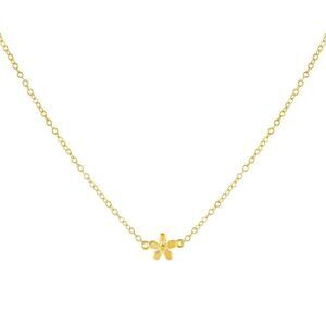 Adinas Jewels Gold-Plated Sterling Silver Solid Flower Pendant Necklace New
